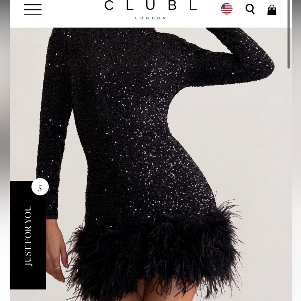 Sold out club L London sparkley black dress